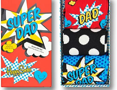 Happy Socks 3-Pack Super Dad, farbenfrohe und fröhliche, Socken